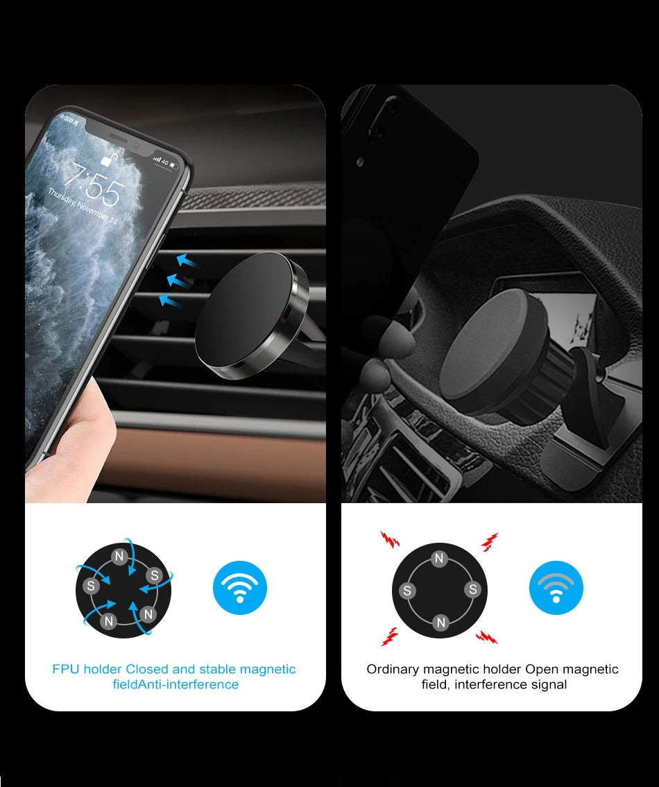 Support Téléphone Magnétique Voiture - Ultra Puissant & Compact