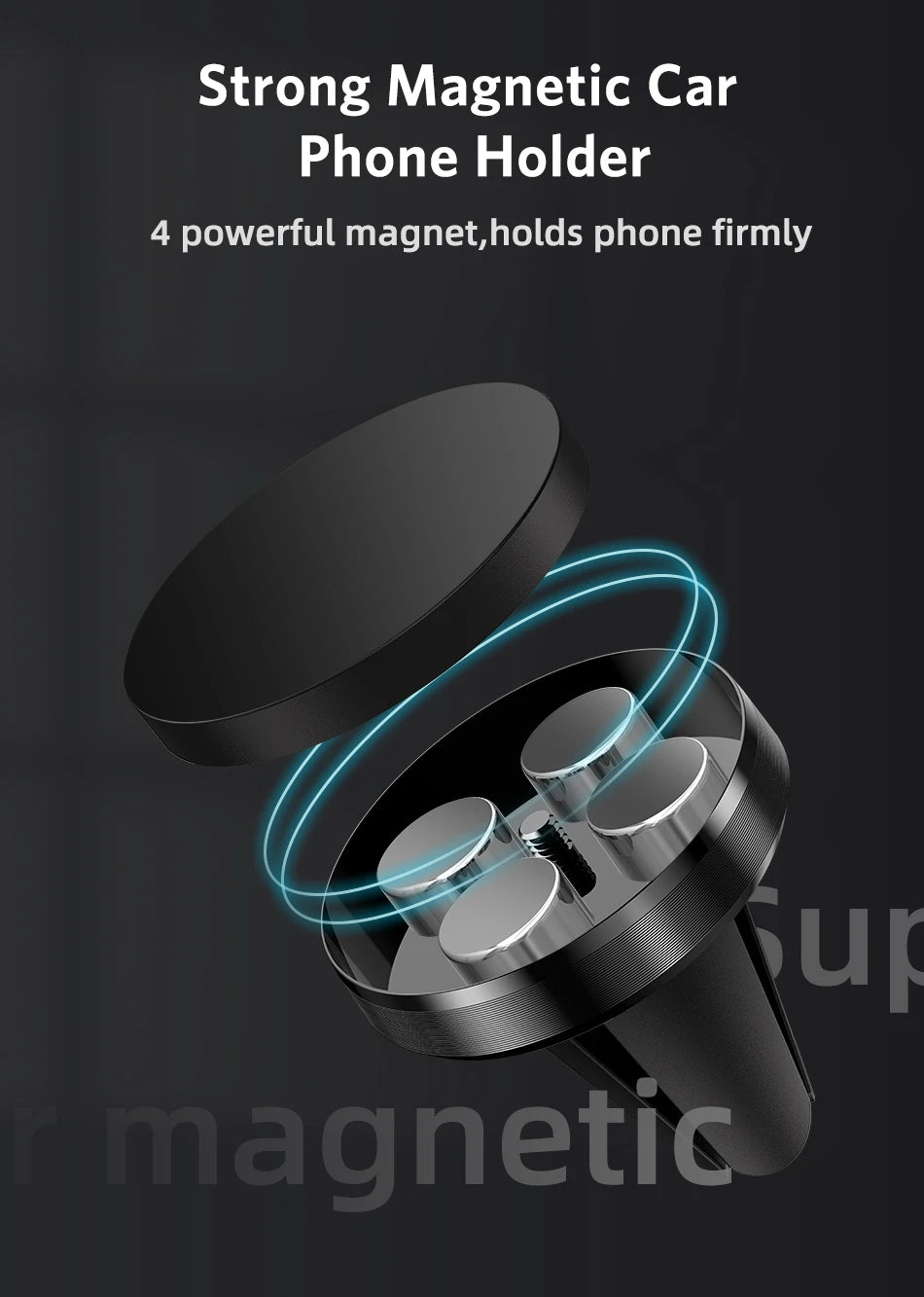 Support Téléphone Magnétique Voiture - Ultra Puissant & Compact