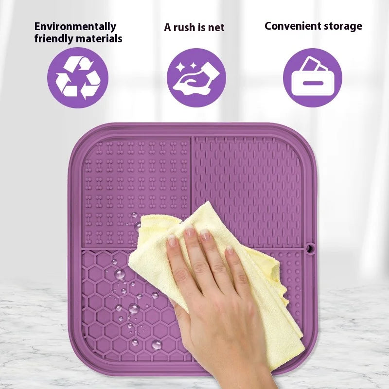 Tapis à Lécher Anti-Glouton pour Chien et Chat – Silicone Antidérapant & Lavable | Idéal pour friandises, yaourt, repas lents