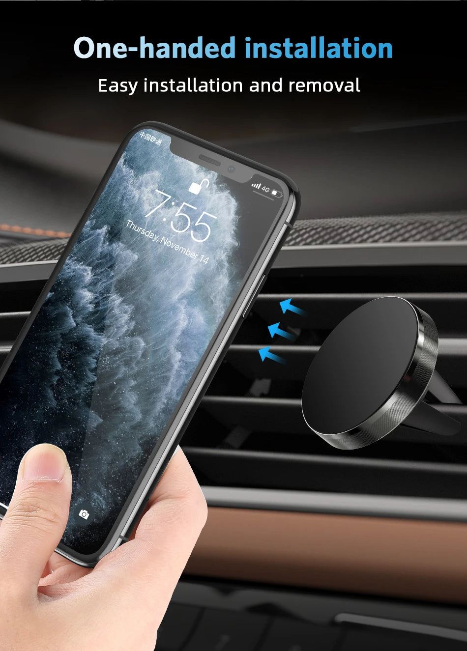 Support Téléphone Magnétique Voiture - Ultra Puissant & Compact
