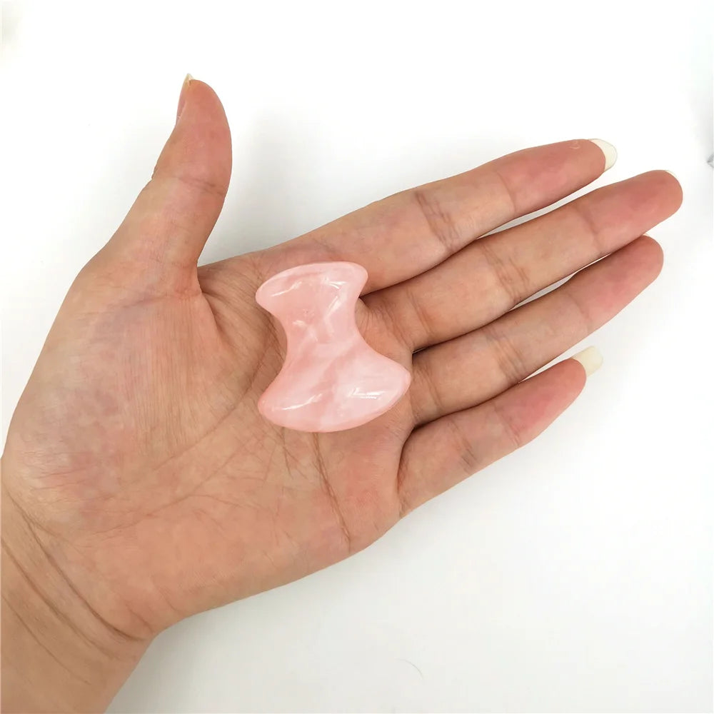 Set de Massage Visage en Quartz Rose – Rouleaux & Gua Sha Antirides