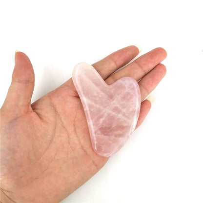 Set de Massage Visage en Quartz Rose – Rouleaux & Gua Sha Antirides