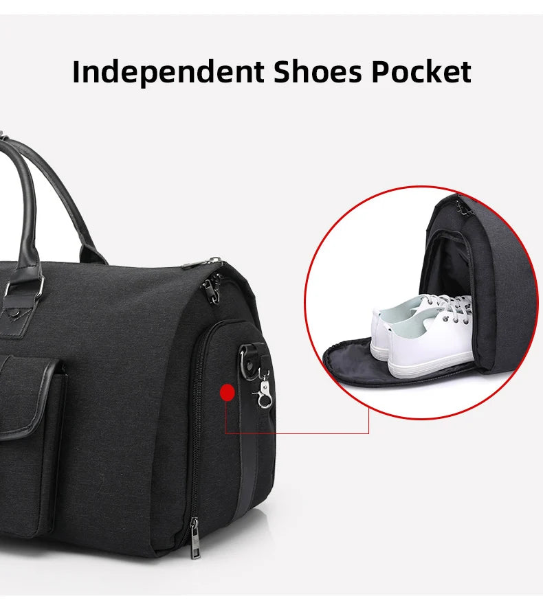 Sac de Voyage 3-en-1 avec Rangement Pliable – Idéal pour les Déplacements, le Sport et les Affaires