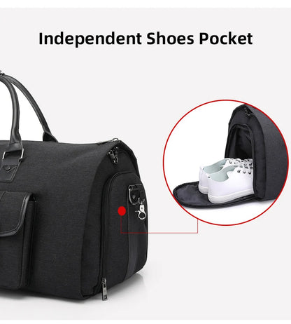 Sac de Voyage 3-en-1 avec Rangement Pliable – Idéal pour les Déplacements, le Sport et les Affaires