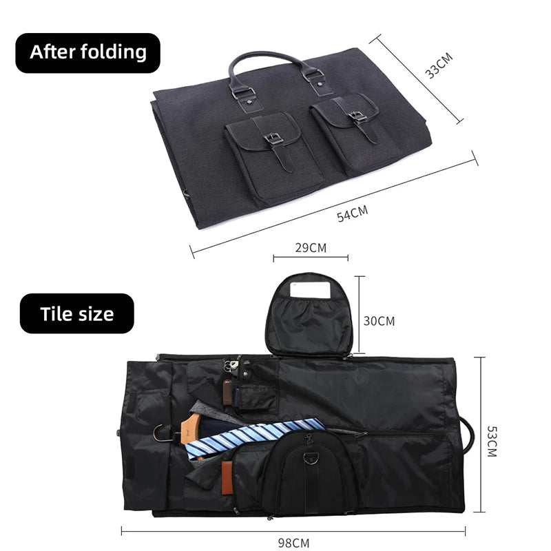 Sac de Voyage 3-en-1 avec Rangement Pliable – Idéal pour les Déplacements, le Sport et les Affaires