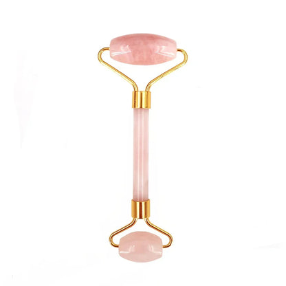 Set de Massage Visage en Quartz Rose – Rouleaux & Gua Sha Antirides