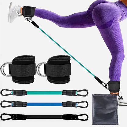 Bandes de Résistance avec Sangles de Cheville – Fitness, Yoga, Entraînement Fessiers et Jambes
