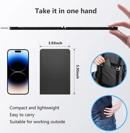 Clavier Pliable Sans Fil Bluetooth – Ultra Compact & Rechargeable pour Windows, Android & iOS