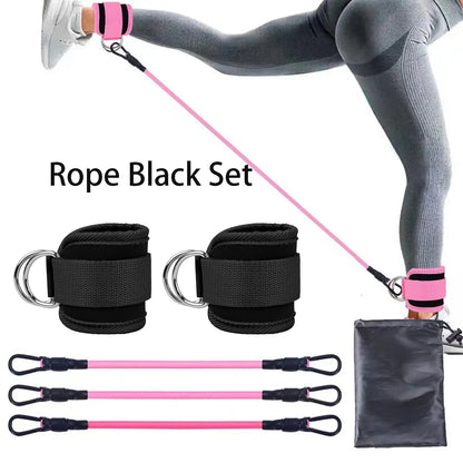Bandes de Résistance avec Sangles de Cheville – Fitness, Yoga, Entraînement Fessiers et Jambes