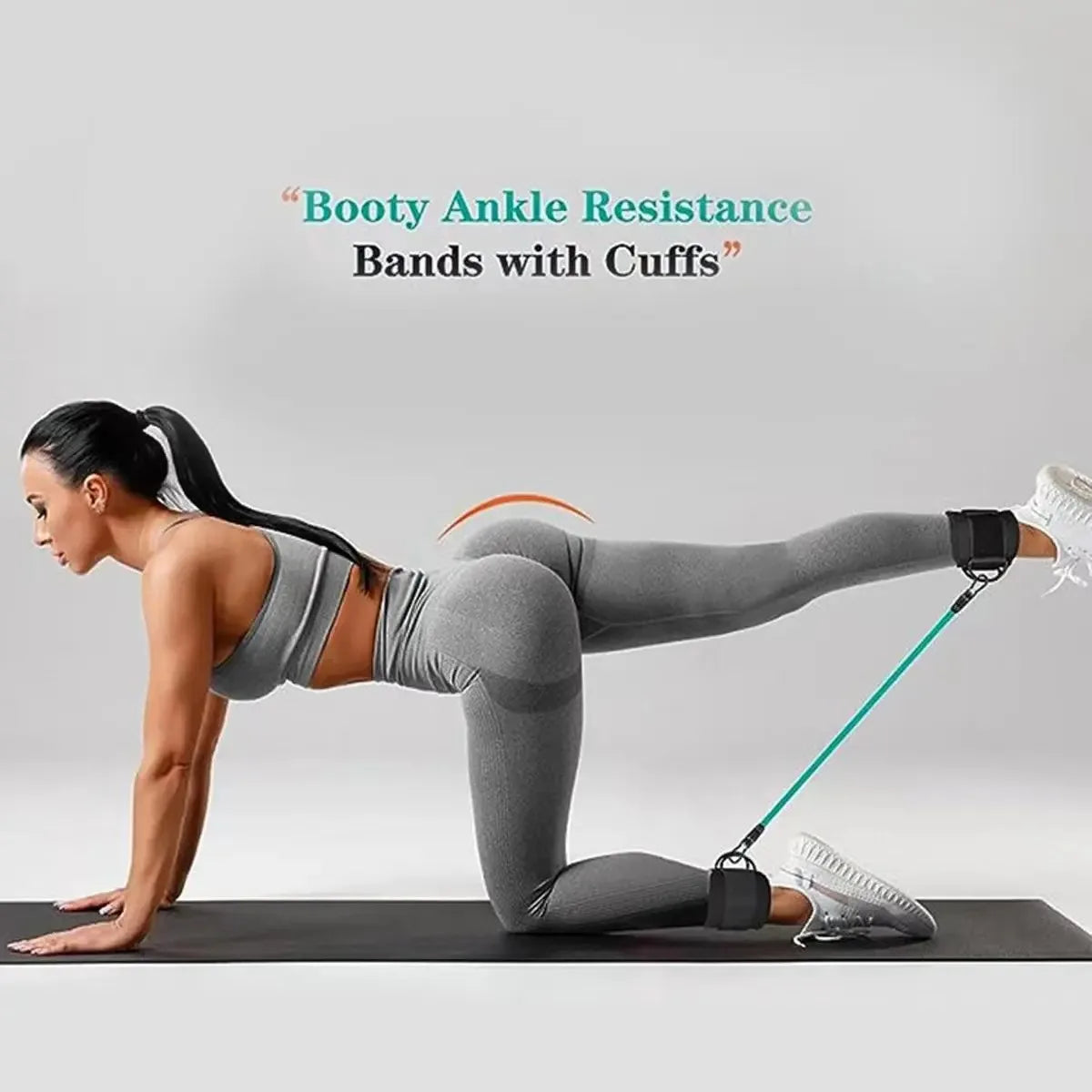 Bandes de Résistance avec Sangles de Cheville – Fitness, Yoga, Entraînement Fessiers et Jambes