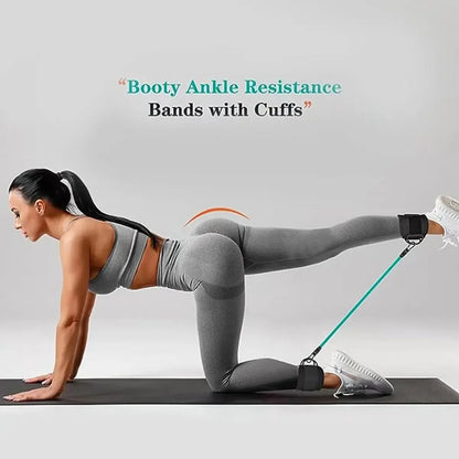 Bandes de Résistance avec Sangles de Cheville – Fitness, Yoga, Entraînement Fessiers et Jambes