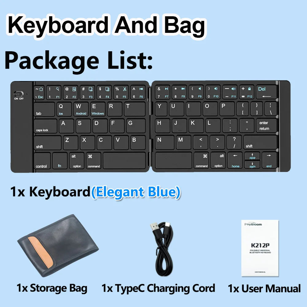 Clavier Pliable Sans Fil Bluetooth – Ultra Compact & Rechargeable pour Windows, Android & iOS