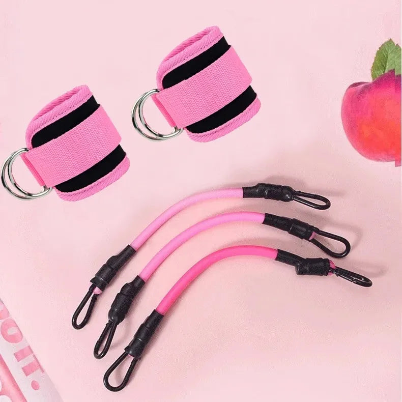Bandes de Résistance avec Sangles de Cheville – Fitness, Yoga, Entraînement Fessiers et Jambes