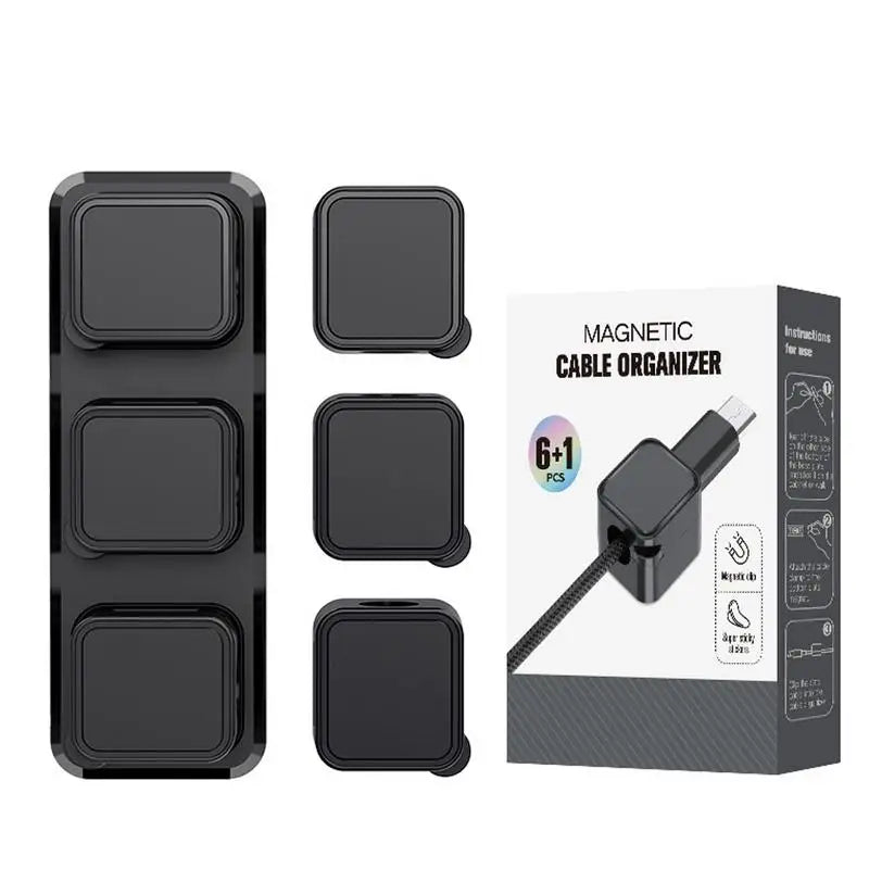 🧲 Organiseur de Câbles Magnétique – Fixation Adhésive & Clips Aimantés