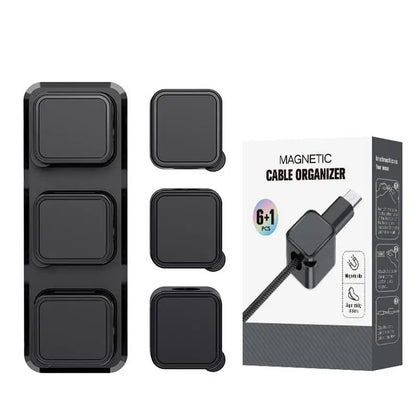 🧲 Organiseur de Câbles Magnétique – Fixation Adhésive & Clips Aimantés