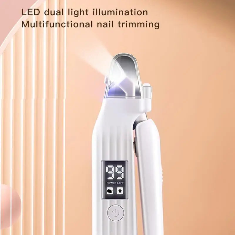 🐾 Coupe-Griffes Électrique 2-en-1 – Lime & Lumière LED Intégrée