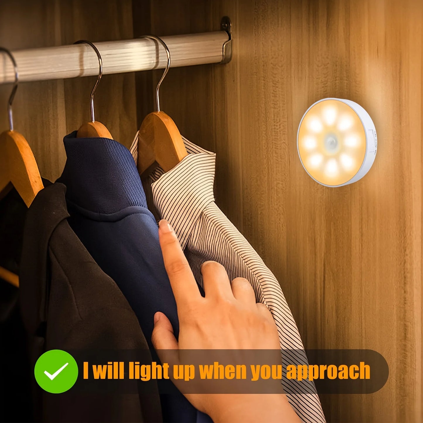 Veilleuse LED Sans Fil – Détecteur de Mouvement | Rechargeable USB | Lumière Nocturne Intelligente pour Chambre, Escaliers, Placard