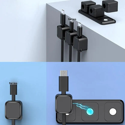 🧲 Organiseur de Câbles Magnétique – Fixation Adhésive & Clips Aimantés