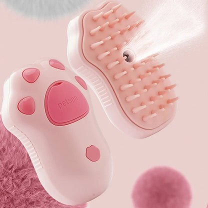 Brosse Vapeur 3-en-1 pour Animaux – Massage, Démêlage & Épilation | Recharge USB & Pulvérisation Vapeur Douce