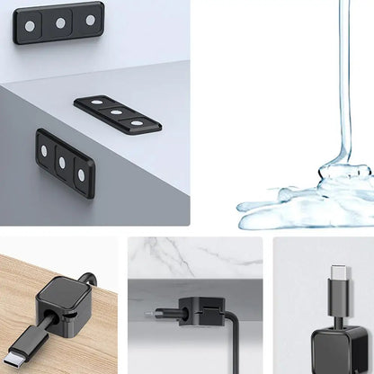🧲 Organiseur de Câbles Magnétique – Fixation Adhésive & Clips Aimantés