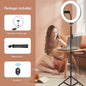 Anneau Lumineux LED 26 cm avec Trépied 200 cm – Éclairage Photo/Vidéo, 3 Modes, Télécommande