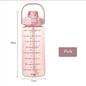 Gourde Sport 2L avec Paille – Bouteille d’Eau Grande Capacité avec Marqueur de Temps, Étanche et Réutilisable