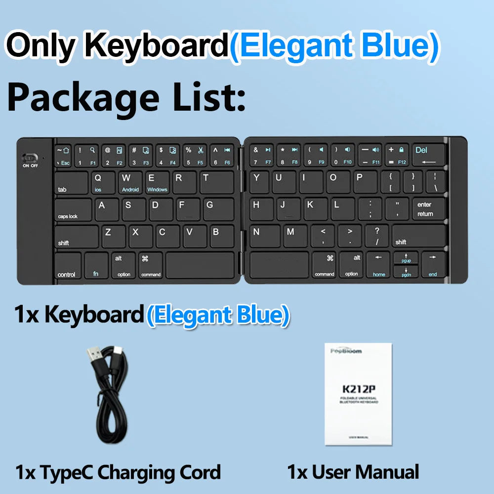 Clavier Pliable Sans Fil Bluetooth – Ultra Compact & Rechargeable pour Windows, Android & iOS