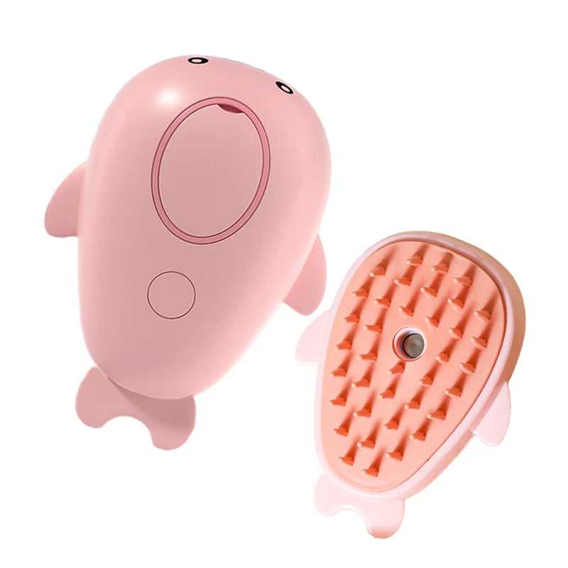 Brosse Vapeur 3-en-1 pour Animaux – Massage, Démêlage & Épilation | Recharge USB & Pulvérisation Vapeur Douce