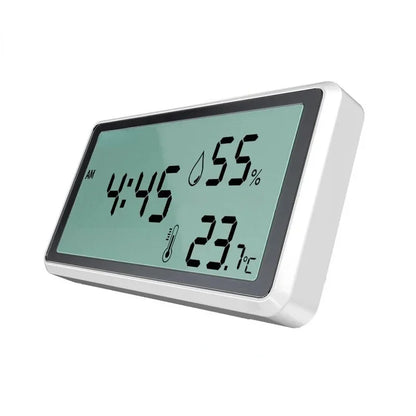 Thermomètre Hygromètre Digital – Horloge, Température & Humidité Intérieures – Écran LCD Grand Format