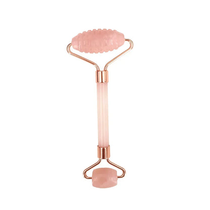 Set de Massage Visage en Quartz Rose – Rouleaux & Gua Sha Antirides