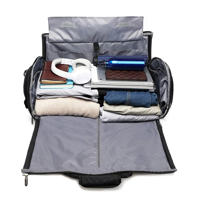 Sac de Voyage 3-en-1 avec Rangement Pliable – Idéal pour les Déplacements, le Sport et les Affaires