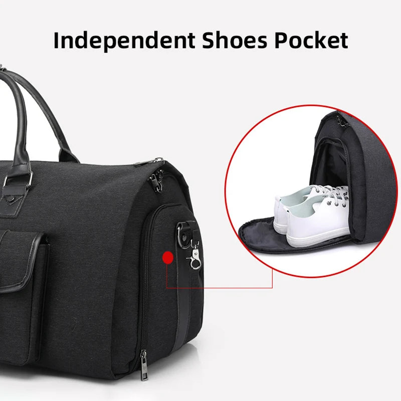 Sac de Voyage 3-en-1 avec Rangement Pliable – Idéal pour les Déplacements, le Sport et les Affaires