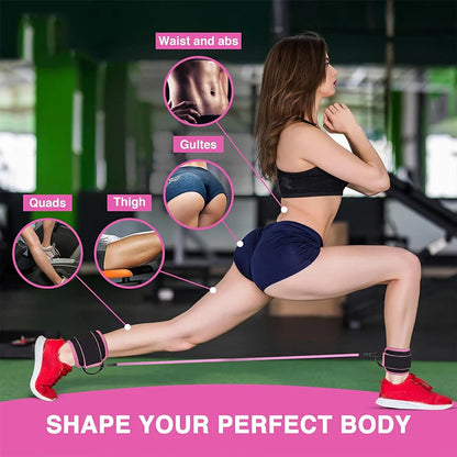 Bandes de Résistance avec Sangles de Cheville – Fitness, Yoga, Entraînement Fessiers et Jambes