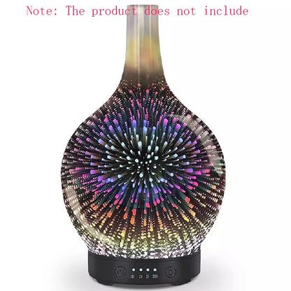 Diffuseur d'Huiles Essentielles 3D en Verre – LED Feu d’Artifice & Brume Apaisante