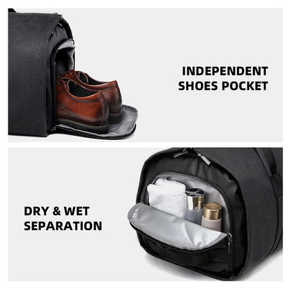Sac de Voyage 3-en-1 avec Rangement Pliable – Idéal pour les Déplacements, le Sport et les Affaires