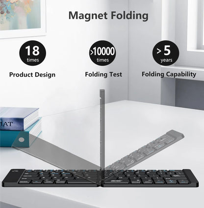 Clavier Pliable Sans Fil Bluetooth – Ultra Compact & Rechargeable pour Windows, Android & iOS