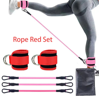 Bandes de Résistance avec Sangles de Cheville – Fitness, Yoga, Entraînement Fessiers et Jambes