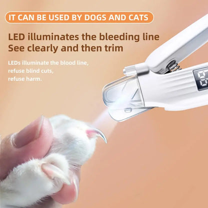 🐾 Coupe-Griffes Électrique 2-en-1 – Lime & Lumière LED Intégrée