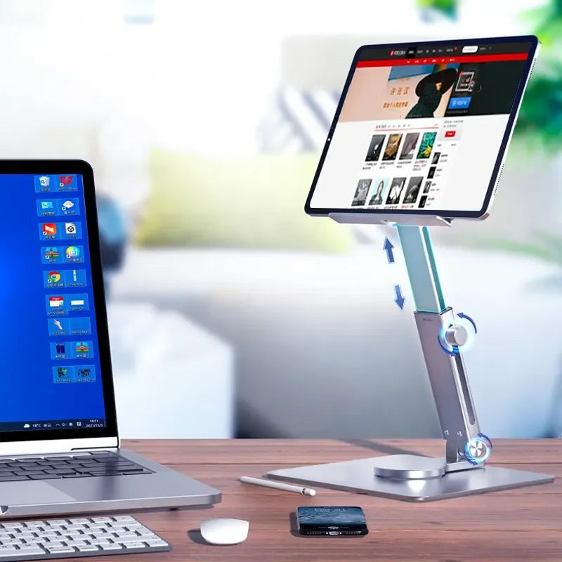 Support de Tablette Réglable en Aluminium – Stable, Universel et Inclinable
