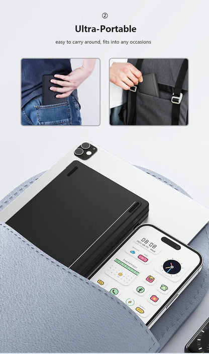 Clavier Pliable Sans Fil Bluetooth – Ultra Compact & Rechargeable pour Windows, Android & iOS