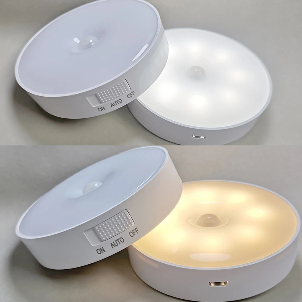 Veilleuse LED Sans Fil – Détecteur de Mouvement | Rechargeable USB | Lumière Nocturne Intelligente pour Chambre, Escaliers, Placard