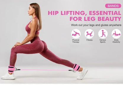 Bandes de Résistance avec Sangles de Cheville – Fitness, Yoga, Entraînement Fessiers et Jambes