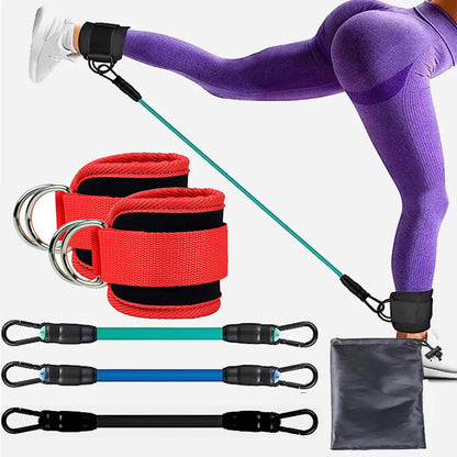 Bandes de Résistance avec Sangles de Cheville – Fitness, Yoga, Entraînement Fessiers et Jambes