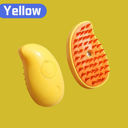 Brosse Vapeur 3-en-1 pour Animaux – Massage, Démêlage & Épilation | Recharge USB & Pulvérisation Vapeur Douce