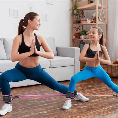 Bandes de Résistance avec Sangles de Cheville – Fitness, Yoga, Entraînement Fessiers et Jambes