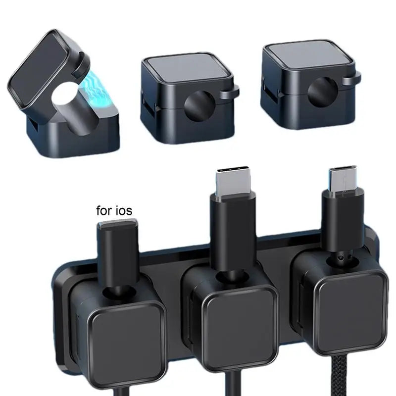 🧲 Organiseur de Câbles Magnétique – Fixation Adhésive & Clips Aimantés