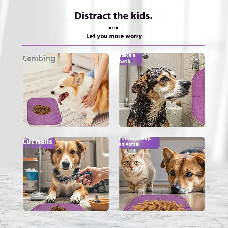 Tapis à Lécher Anti-Glouton pour Chien et Chat – Silicone Antidérapant & Lavable | Idéal pour friandises, yaourt, repas lents