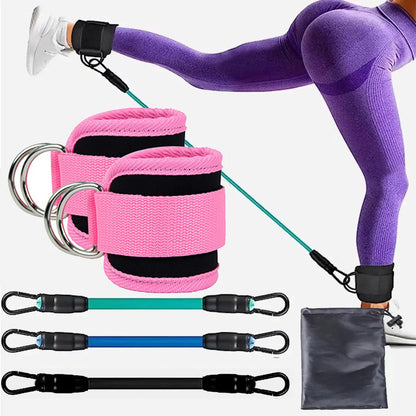 Bandes de Résistance avec Sangles de Cheville – Fitness, Yoga, Entraînement Fessiers et Jambes
