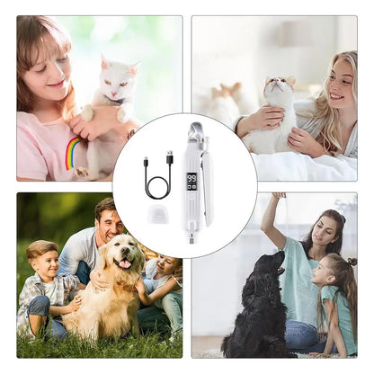 🐾 Coupe-Griffes Électrique 2-en-1 – Lime & Lumière LED Intégrée