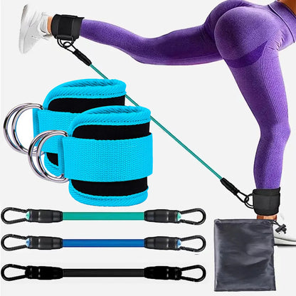 Bandes de Résistance avec Sangles de Cheville – Fitness, Yoga, Entraînement Fessiers et Jambes